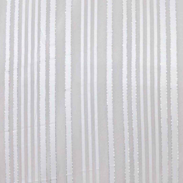 Grey Stripes Printed Georgette Fabric