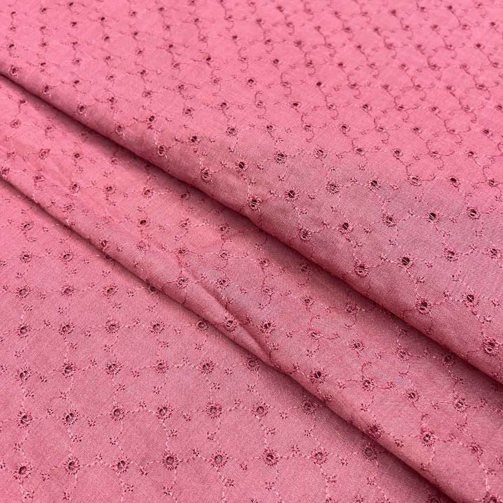Blush Pink Shade Embroidered Cotton Heavy Hakoba Fabric