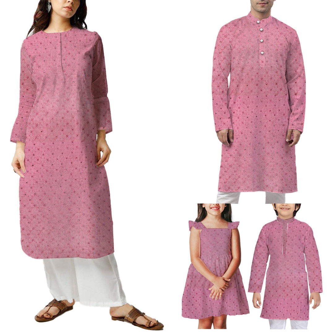 Blush Pink Shade Embroidered Cotton Heavy Hakoba Fabric