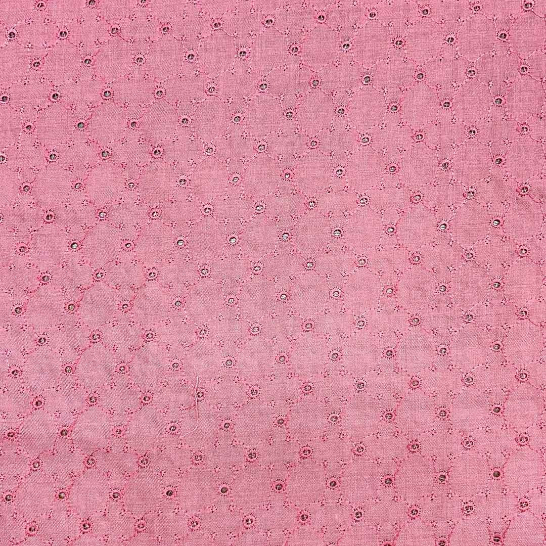 Blush Pink Shade Embroidered Cotton Heavy Hakoba Fabric