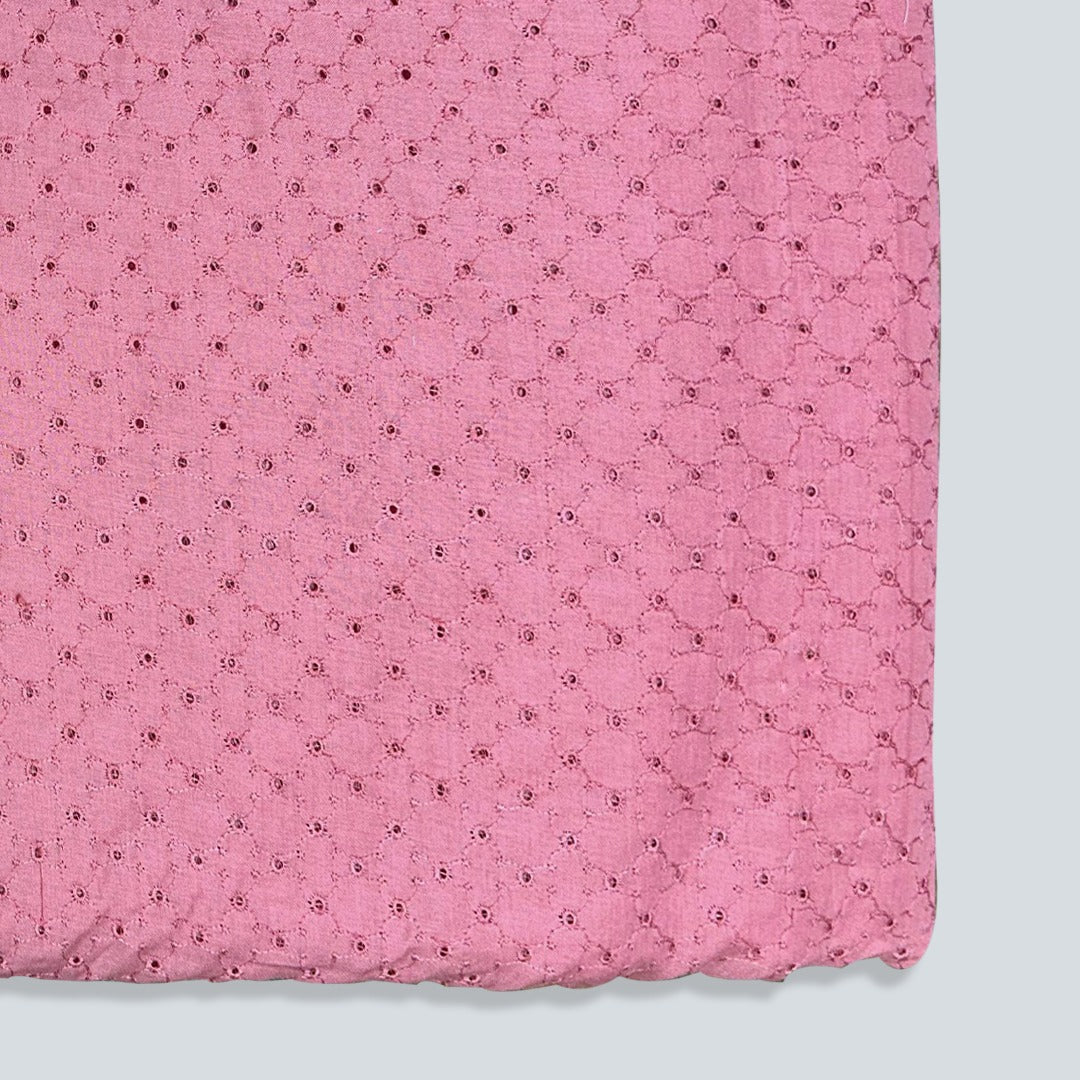 Blush Pink Shade Embroidered Cotton Heavy Hakoba Fabric