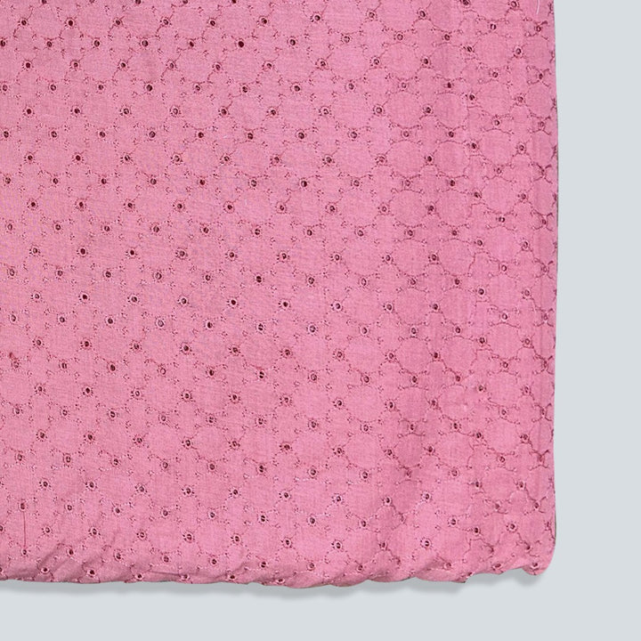 Blush Pink Shade Embroidered Cotton Heavy Hakoba Fabric
