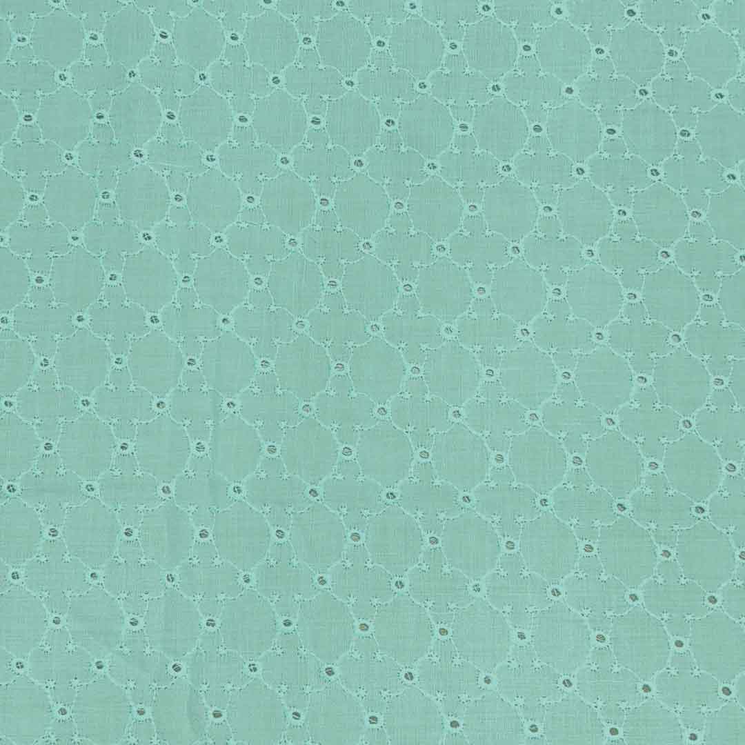 Cyan Shade Embroidered Cotton Heavy Hakoba Fabric