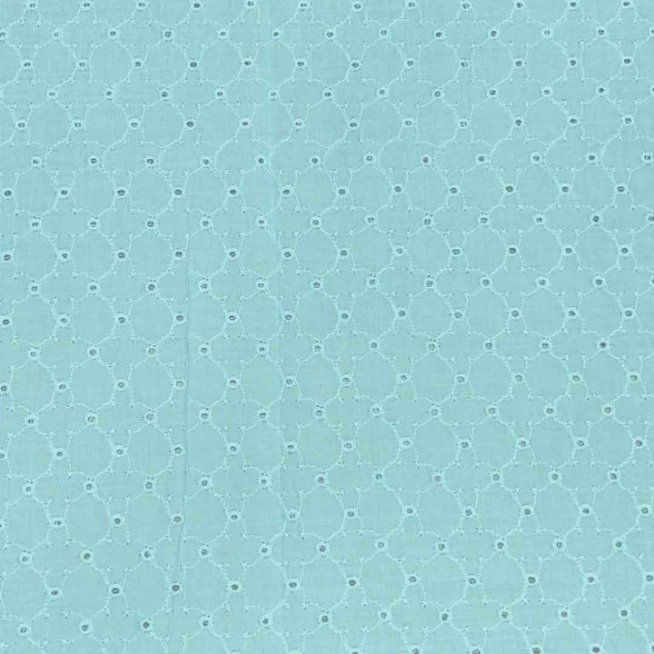 Light Blue Embroidered Cotton Heavy Hakoba Fabric