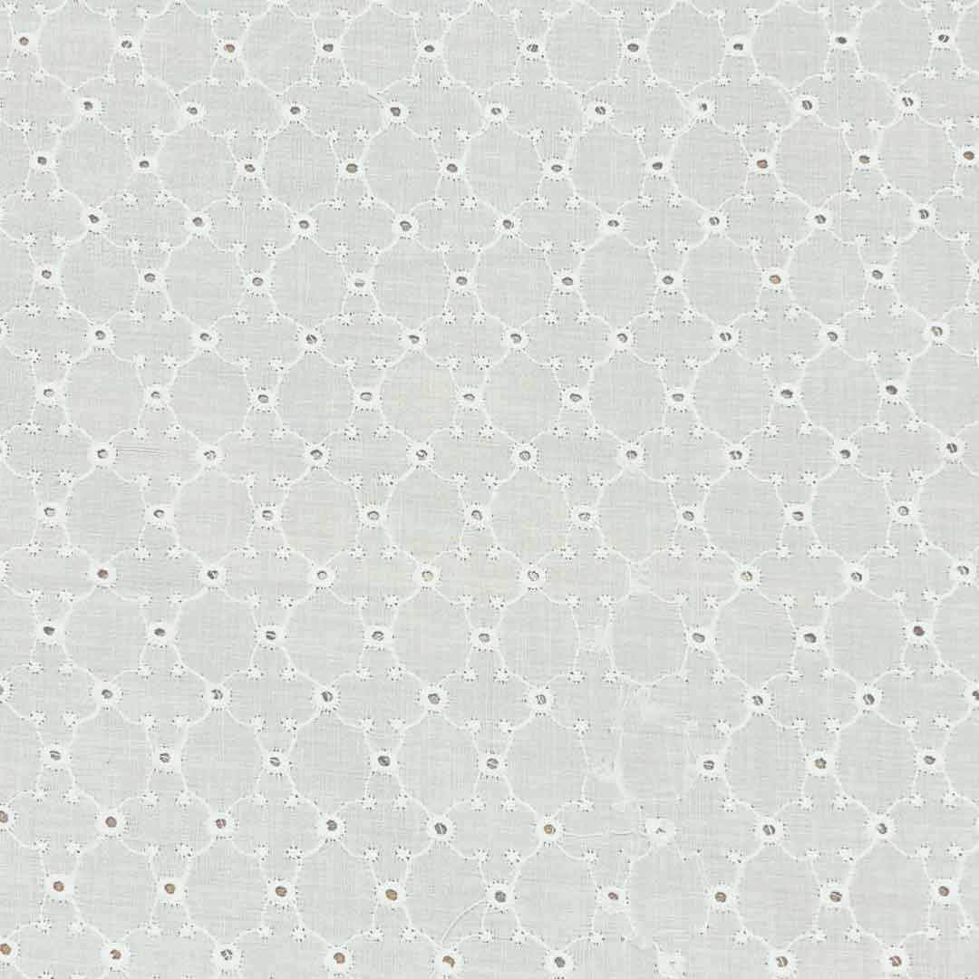 White Shade Embroidered Cotton Heavy Hakoba Fabric
