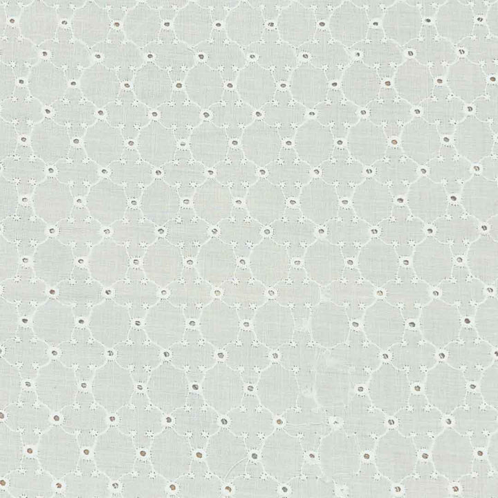 White Shade Embroidered Cotton Heavy Hakoba Fabric