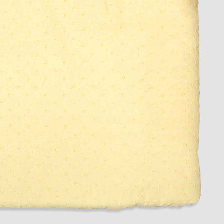 Lemon Yellow Shade Embroidered Cotton Heavy Hakoba Fabric
