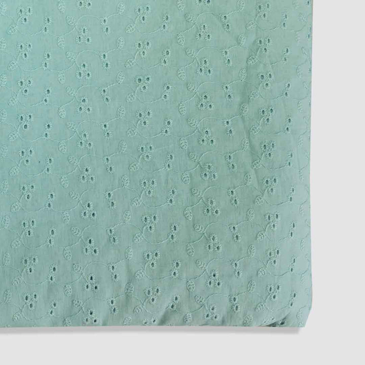 Blue Shade Embroidered Cotton Heavy Hakoba Fabric