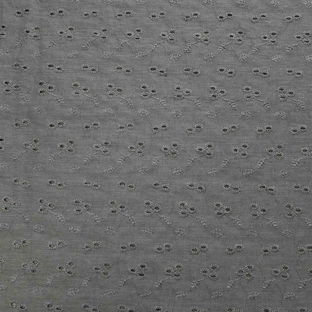 Grey Shade Embroidered Cotton Heavy Hakoba Fabric