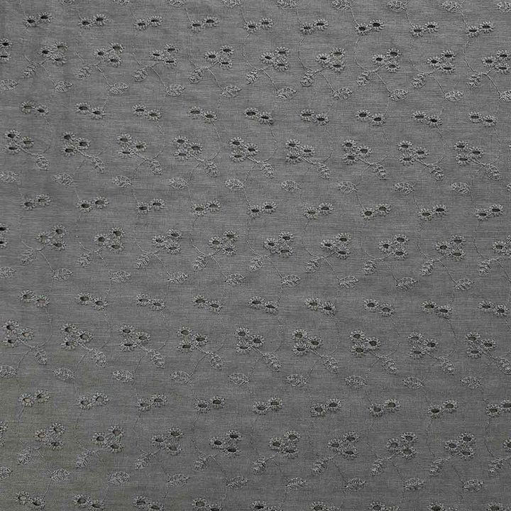Grey Shade Embroidered Cotton Heavy Hakoba Fabric