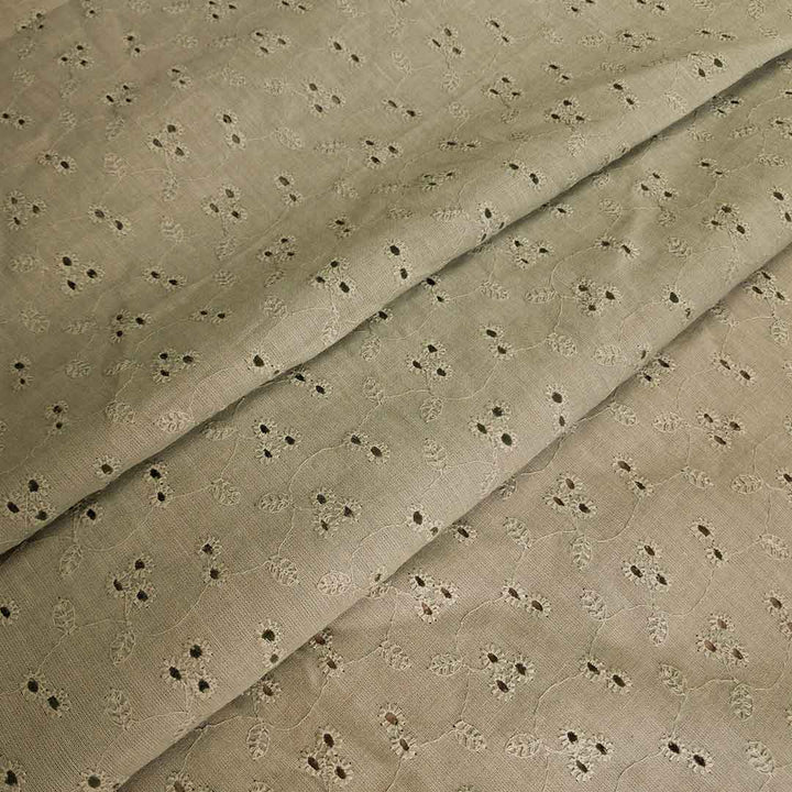 Green Shade Embroidered Cotton Heavy Hakoba Fabric