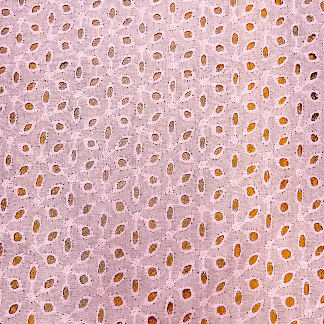 Baby Pink Embroidered Cotton Hakoba Fabric