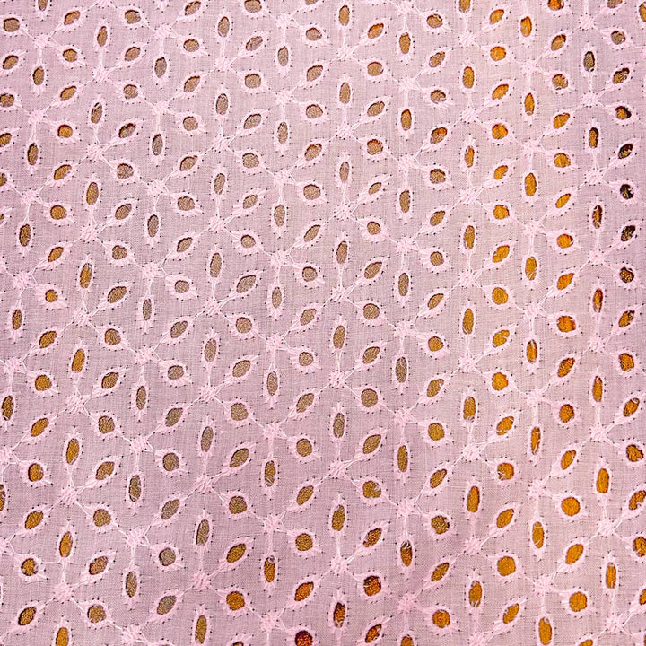 Baby Pink Embroidered Cotton Hakoba Fabric