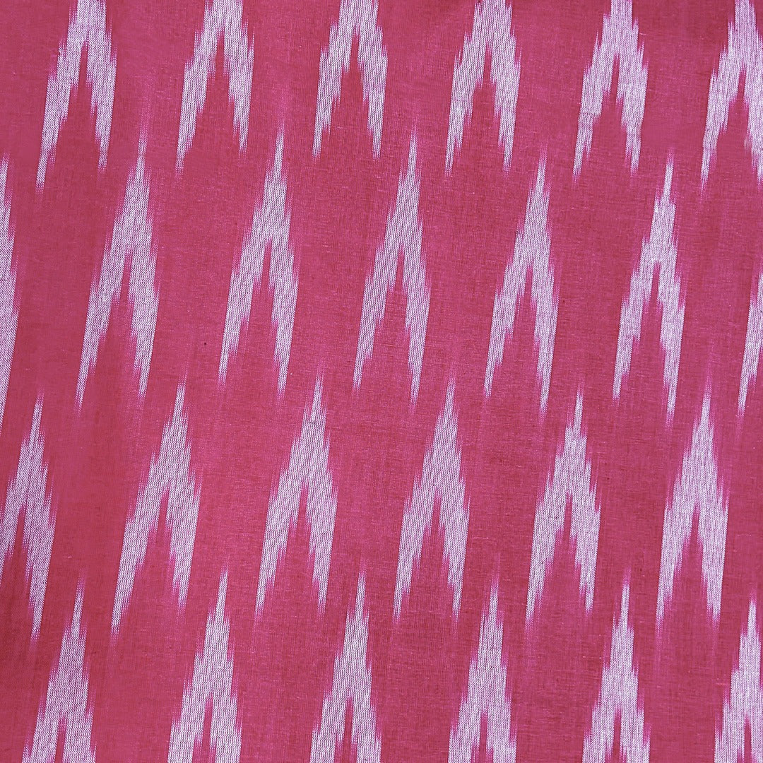 Pink Shade Ikkat Striped Unstitched Fabric