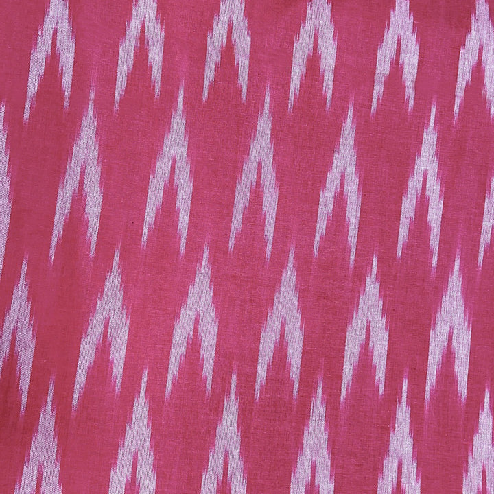 Pink Shade Ikkat Striped Unstitched Fabric