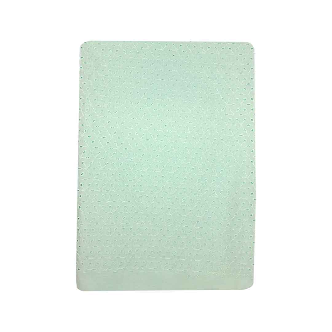 Sea Green Embroidered Cotton Hakoba Fabric