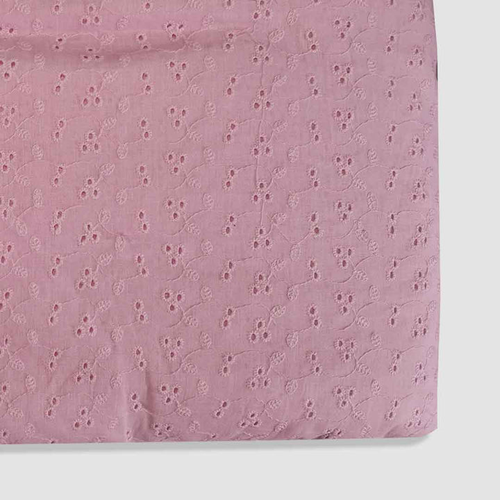 Baby Pink Shade Embroidered Cotton Heavy Hakoba Fabric