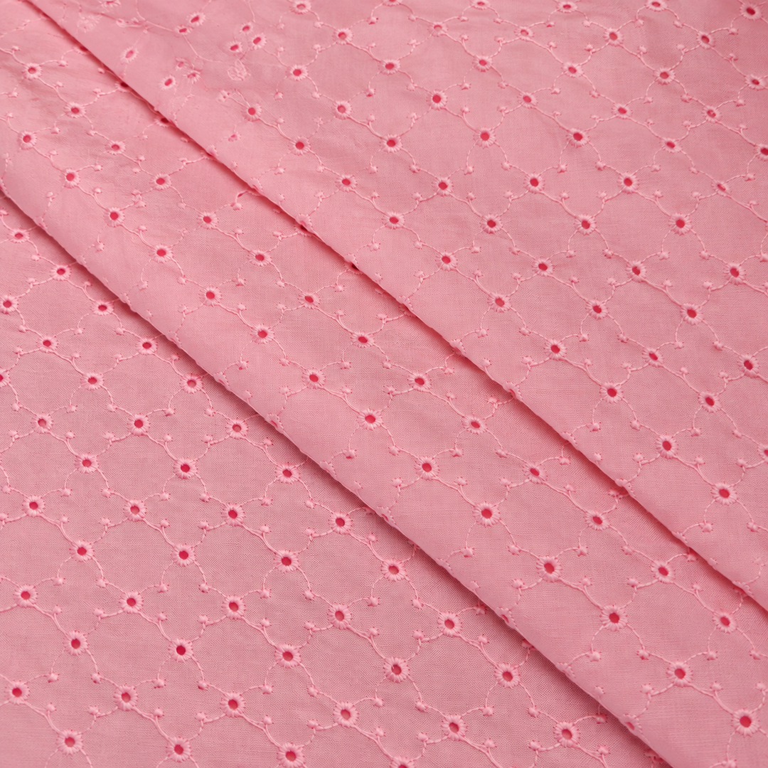Light Pink Shade Embroidered Cotton Heavy Hakoba Fabric