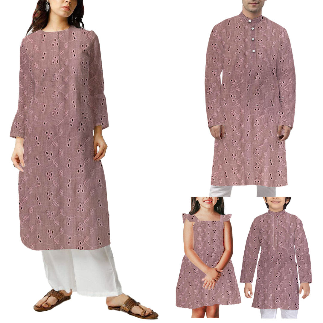 Baby Pink Shade Embroidered Cotton Heavy Hakoba Fabric