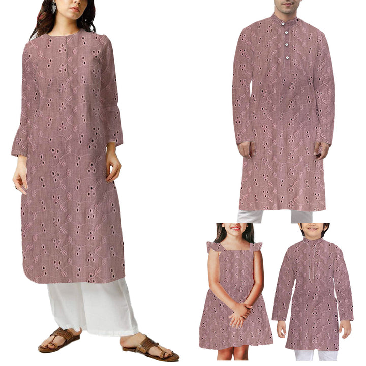 Baby Pink Shade Embroidered Cotton Heavy Hakoba Fabric