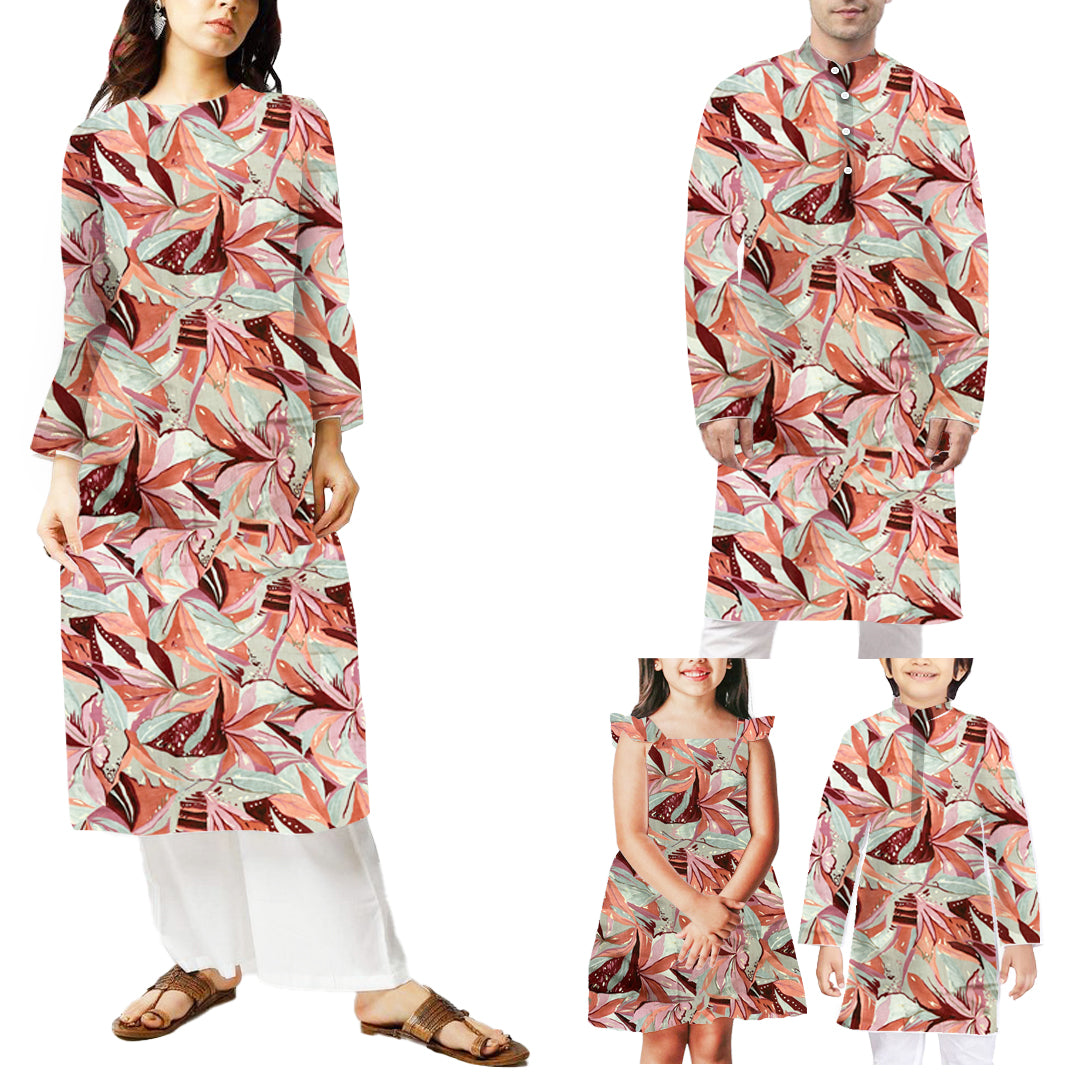 Dusty Pink With Multi Shades Florals Printed Chanderi Foil Print Fabric