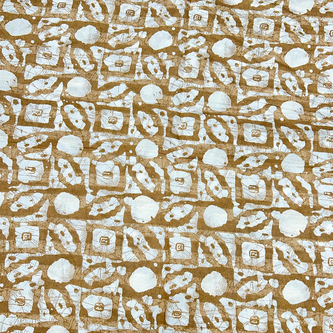 Yellow Golden Geometric Printed Chanderi Foil Print Fabric