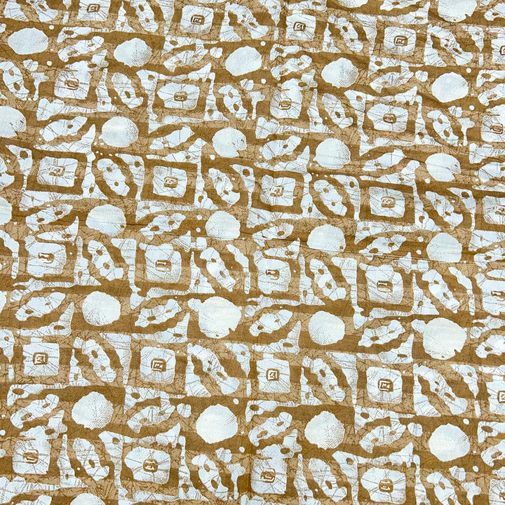 Yellow Golden Geometric Printed Chanderi Foil Print Fabric