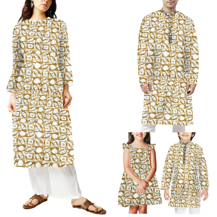 Yellow Golden Geometric Printed Chanderi Foil Print Fabric