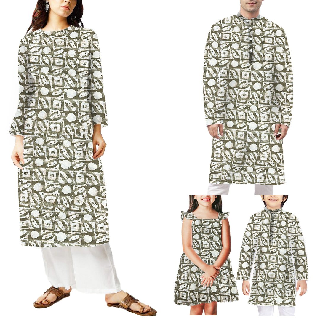 Mehandi Green Geometric Printed Chanderi Foil Print Fabric