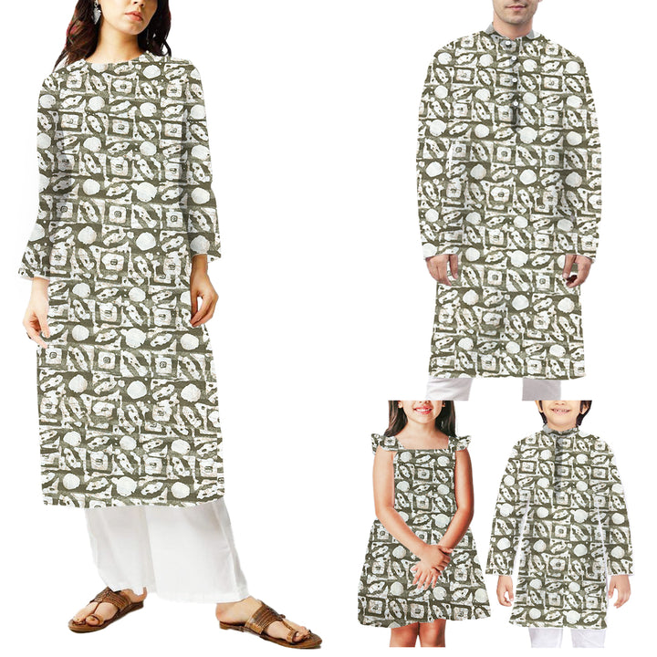 Mehandi Green Geometric Printed Chanderi Foil Print Fabric
