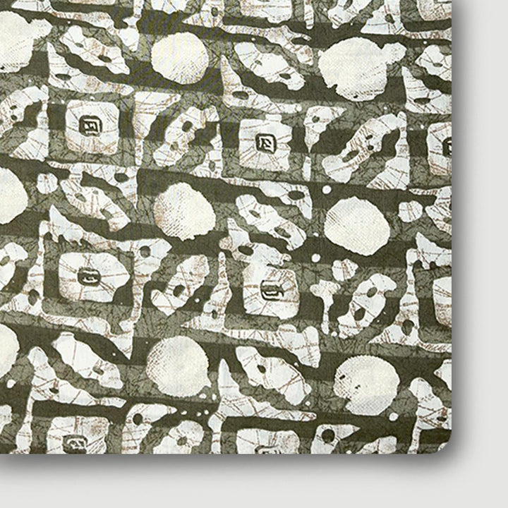 Mehandi Green Geometric Printed Chanderi Foil Print Fabric