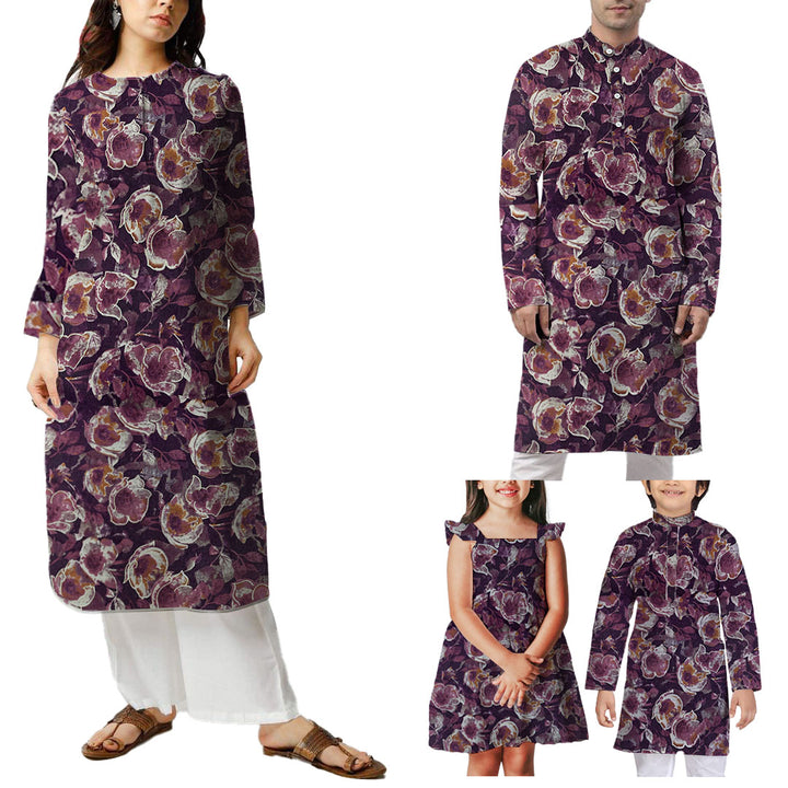 Wine with White Shade Abstract Printed Chanderi Foil Print Fabric