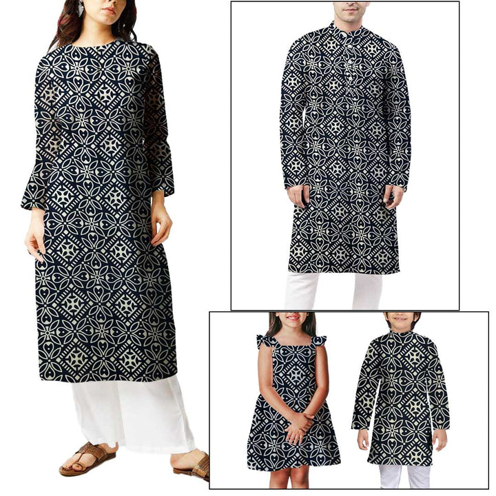 Sophisticated navy blue Mashru silk fabric with intricate floral prints for premium fashion crafting at Fabrics @StudioLCX.