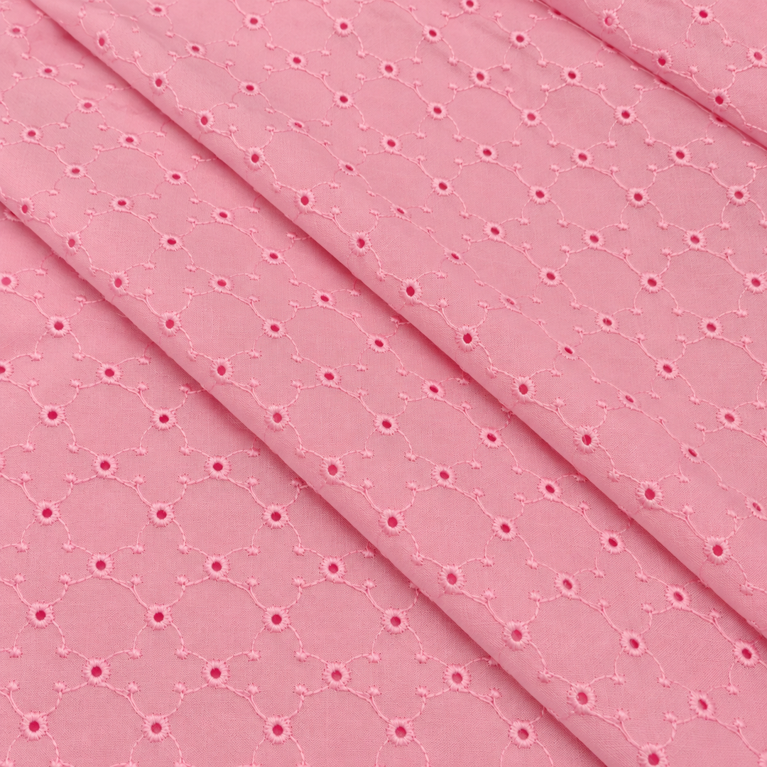 Light Pink Shade Embroidered Cotton Heavy Hakoba Fabric