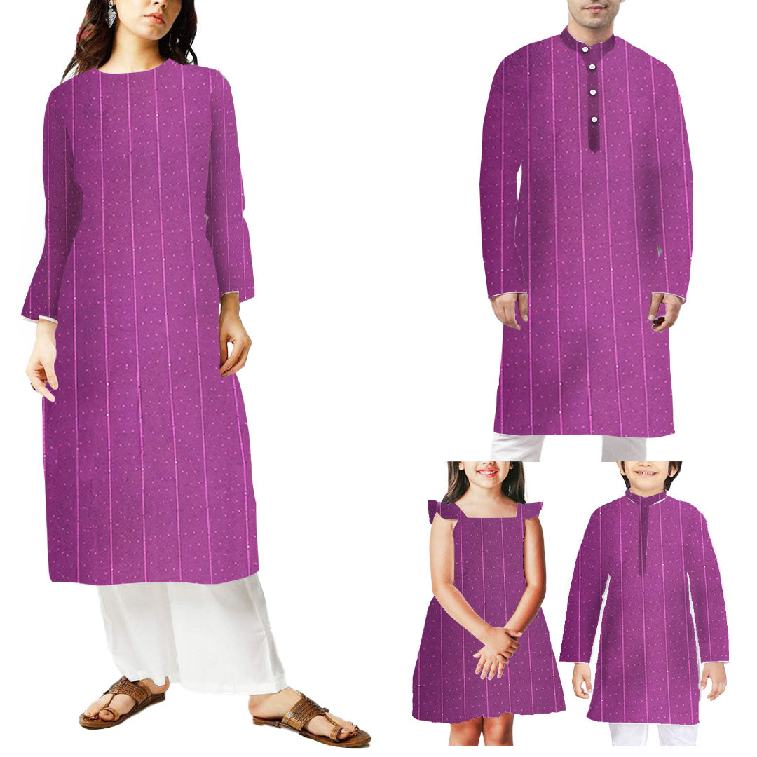 Wine Shades Stripes With Butti Rangila Sequence Fabric