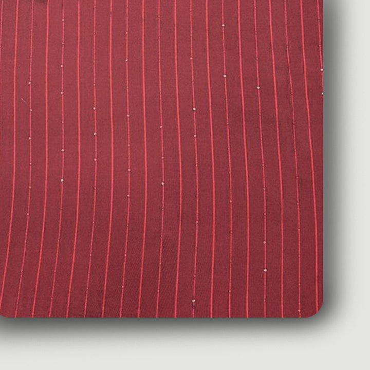 Red Shade Stripes Rangila Sequence Fabric