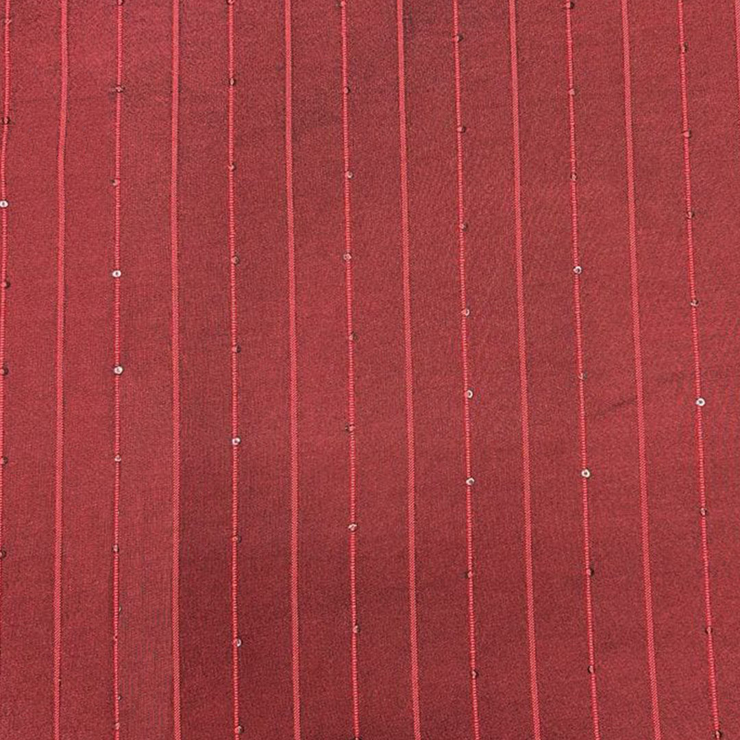 Red Shade Stripes Rangila Sequence Fabric