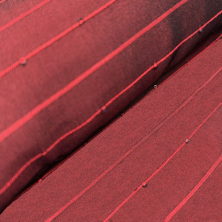 Red Shade Stripes Rangila Sequence Fabric