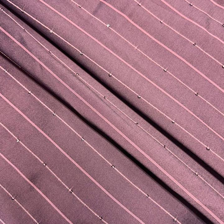 Dusty Pink Shades Stripes Rangila Sequence Fabric