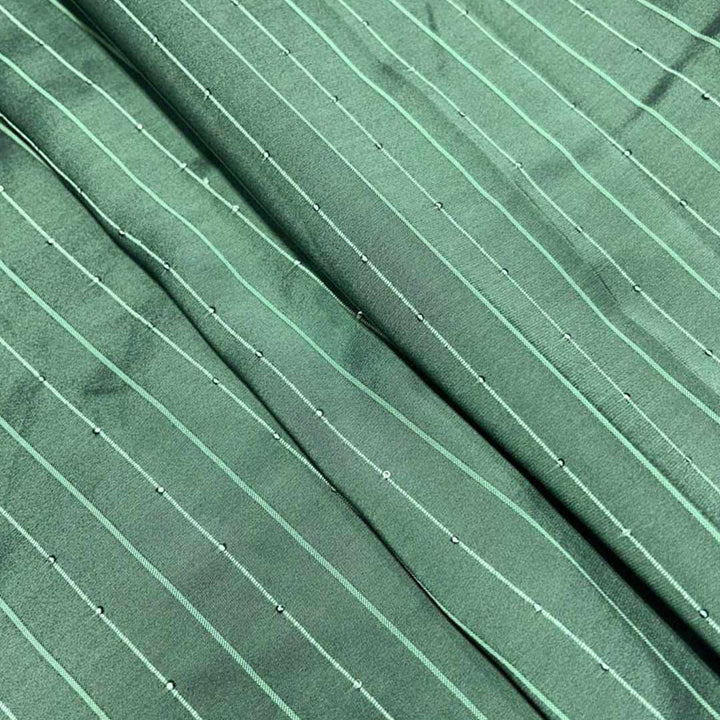 Pista Green Shades Stripes Rangila Sequence Fabric