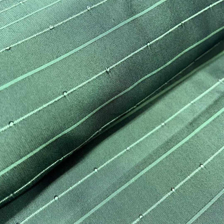 Pista Green Shades Stripes Rangila Sequence Fabric
