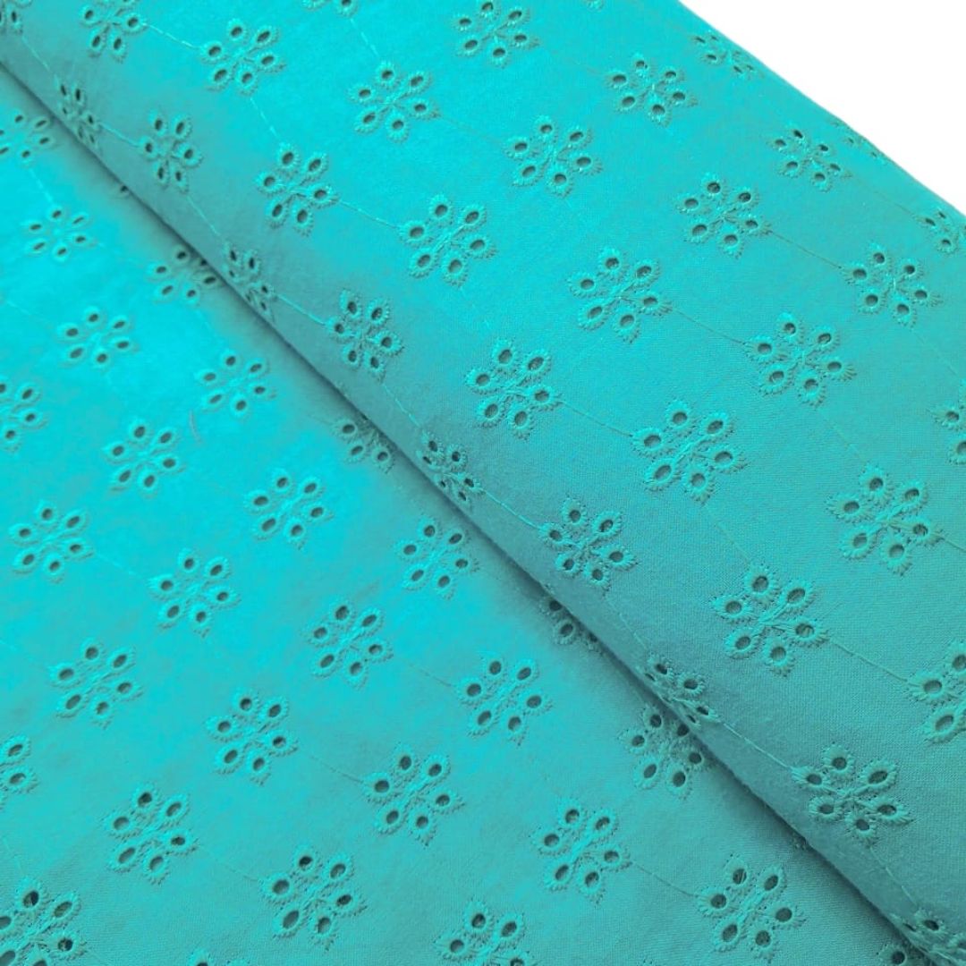 Rama Green Shade Embroidered Cotton Heavy Hakoba Fabric