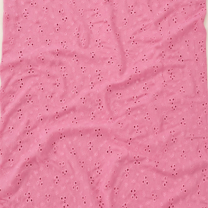Rose Pink Shade Embroidered Cotton Heavy Hakoba Fabric