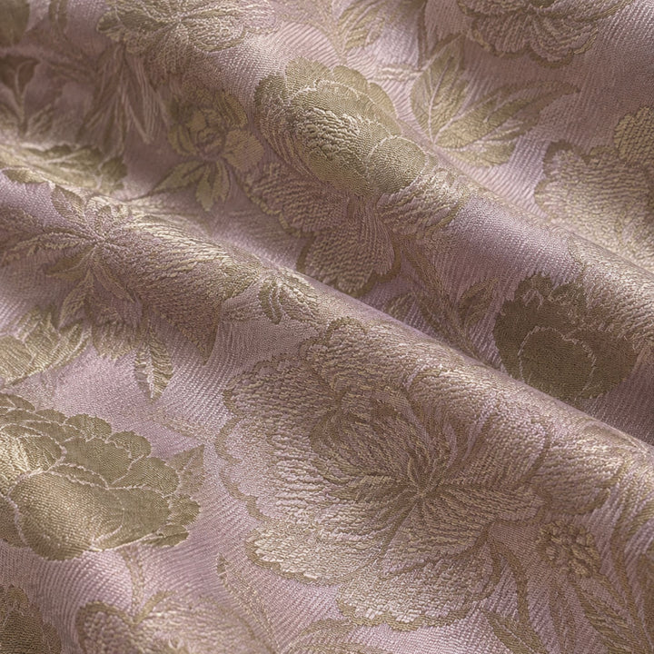 Kanjivaram Jacquard Printed Fabric | Fabric for Lehenga, Blouse & Kurti (Lavender)