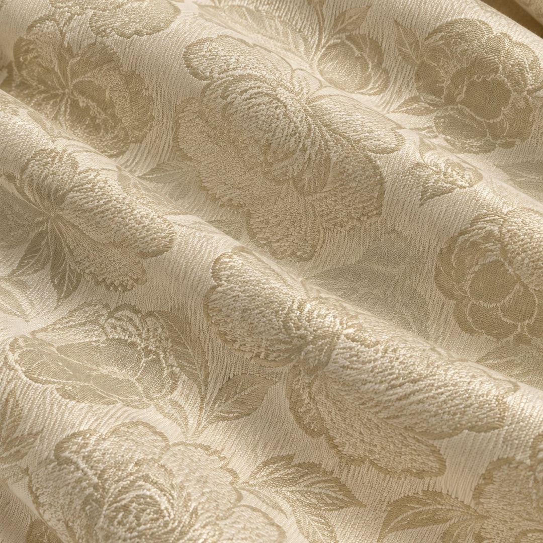 Kanjivaram Jacquard Printed Fabric | Fabric for Lehenga, Blouse & Kurti (Cream)