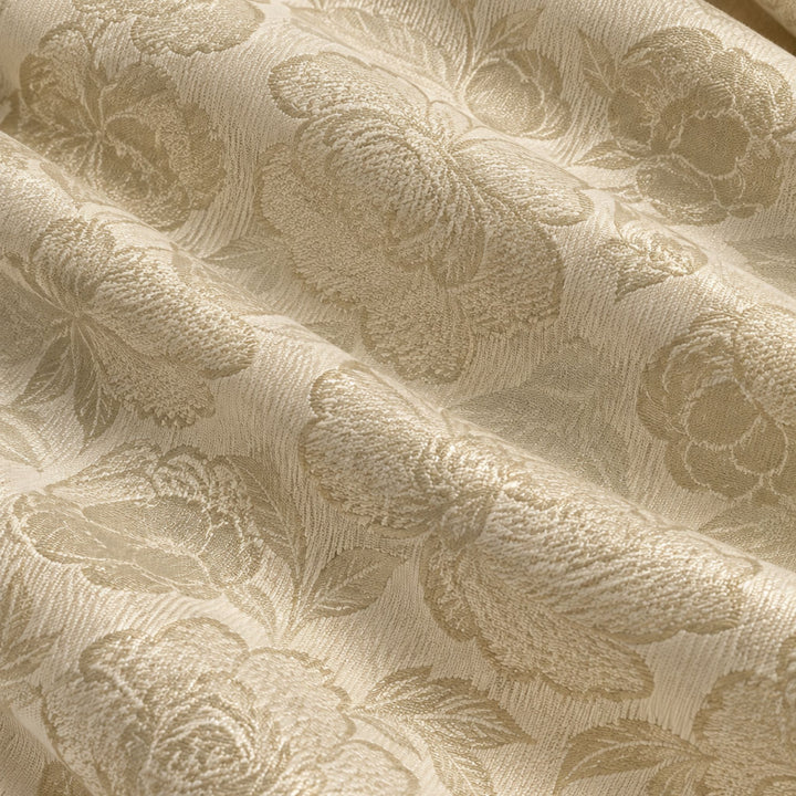 Kanjivaram Jacquard Printed Fabric | Fabric for Lehenga, Blouse & Kurti (Cream)