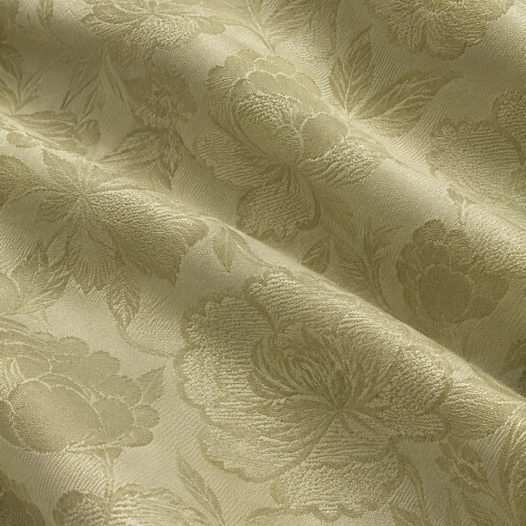 Kanjivaram Jacquard Printed Fabric | Fabric for Lehenga, Blouse & Kurti (Pista)