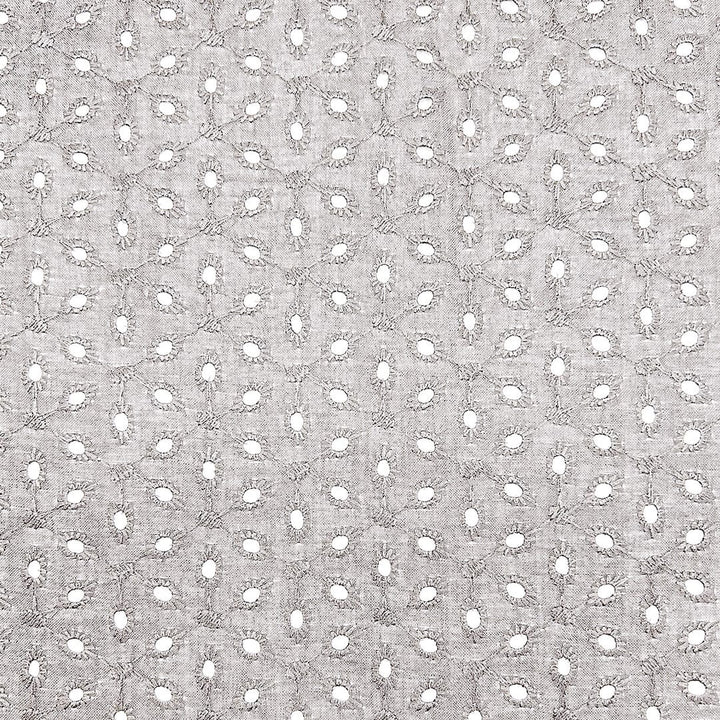 Light Grey Embroidered Cotton Hakoba Fabric