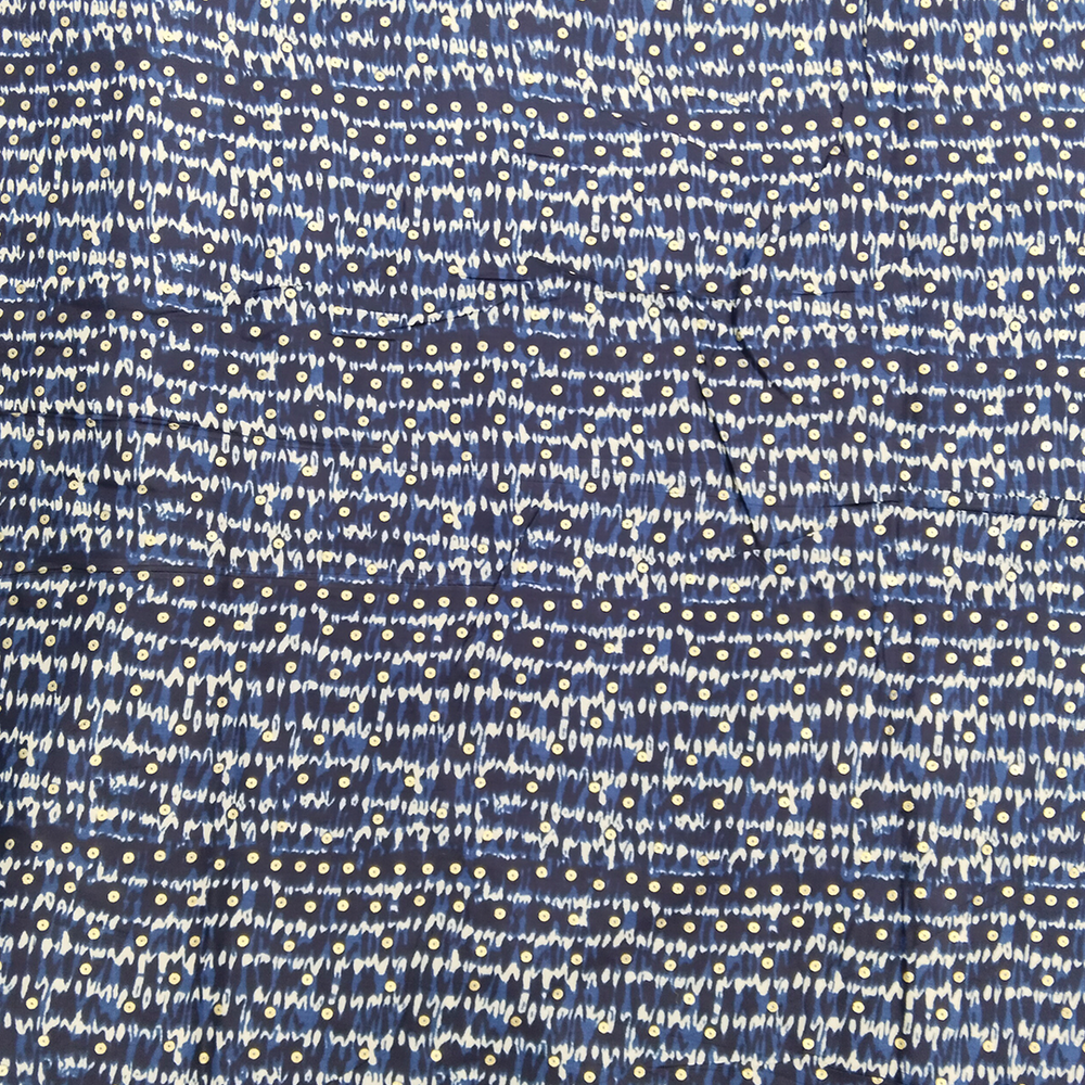 Soft and stylish blue polka dot print on rayon fabric