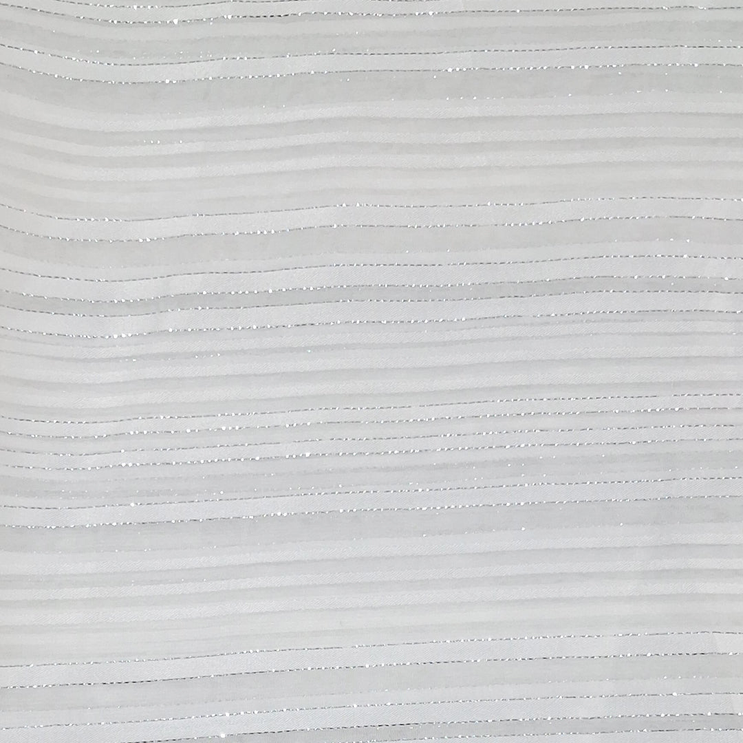 White Shade Stripes Printed Georgette Fabric